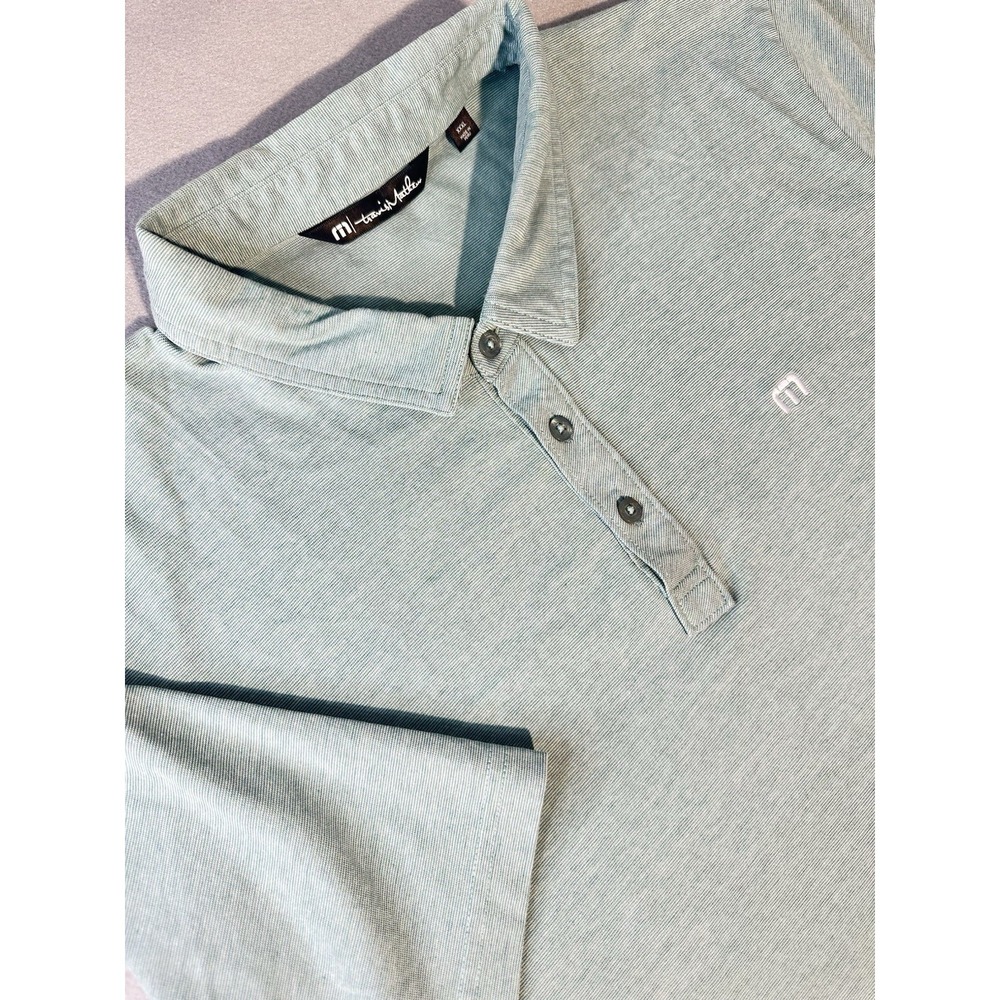 TravisMathew Light Sage Green Short Sleeve Polo